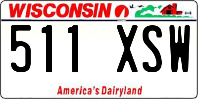 WI license plate 511XSW