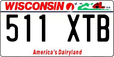 WI license plate 511XTB