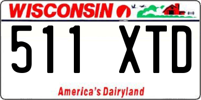 WI license plate 511XTD