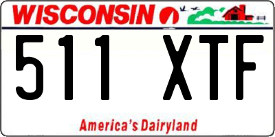 WI license plate 511XTF