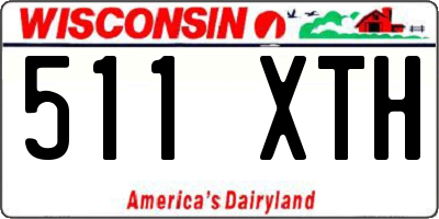 WI license plate 511XTH