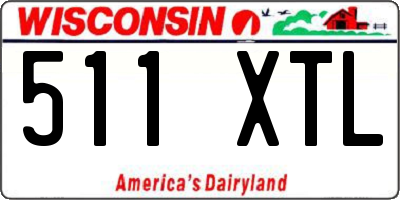 WI license plate 511XTL