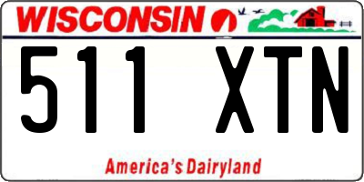 WI license plate 511XTN