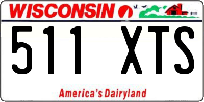 WI license plate 511XTS