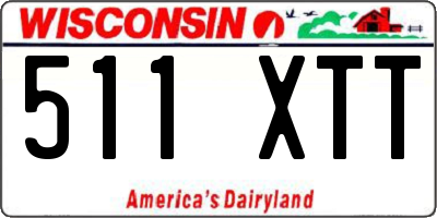 WI license plate 511XTT