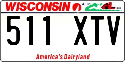WI license plate 511XTV