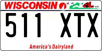 WI license plate 511XTX