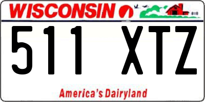 WI license plate 511XTZ