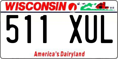WI license plate 511XUL