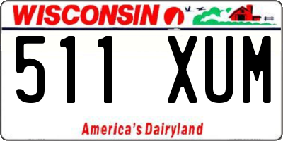 WI license plate 511XUM