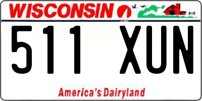 WI license plate 511XUN