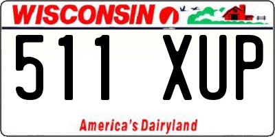 WI license plate 511XUP