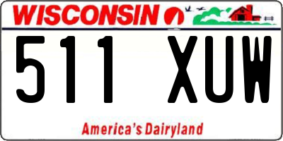WI license plate 511XUW
