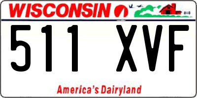 WI license plate 511XVF