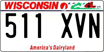 WI license plate 511XVN
