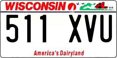 WI license plate 511XVU