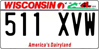 WI license plate 511XVW