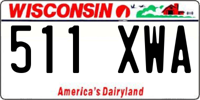 WI license plate 511XWA