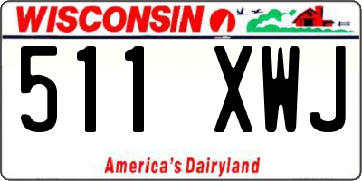WI license plate 511XWJ