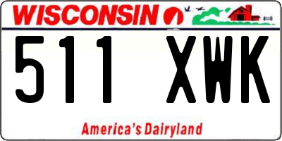 WI license plate 511XWK
