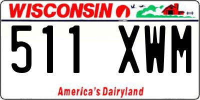 WI license plate 511XWM