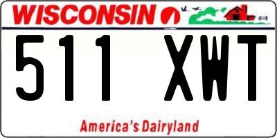 WI license plate 511XWT