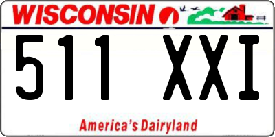 WI license plate 511XXI