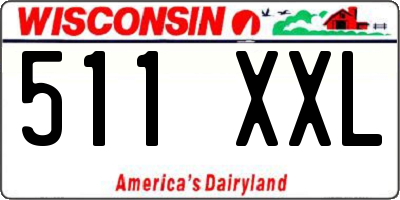 WI license plate 511XXL