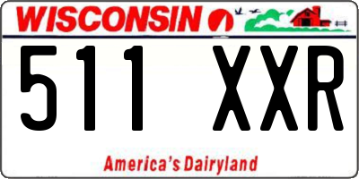 WI license plate 511XXR