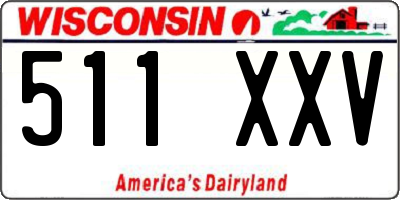 WI license plate 511XXV