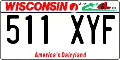 WI license plate 511XYF