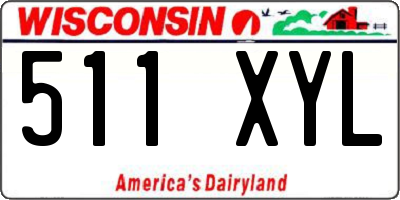WI license plate 511XYL