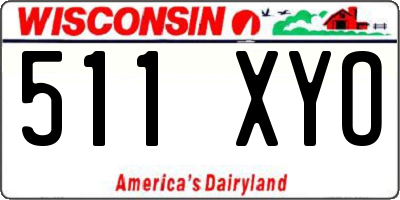 WI license plate 511XYO