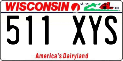 WI license plate 511XYS