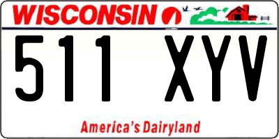 WI license plate 511XYV