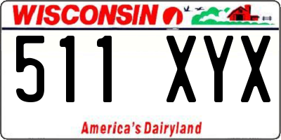 WI license plate 511XYX