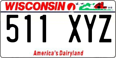 WI license plate 511XYZ