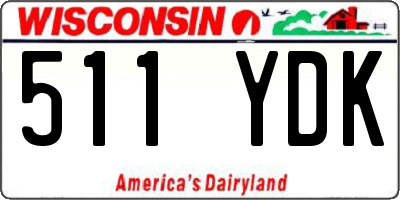 WI license plate 511YDK