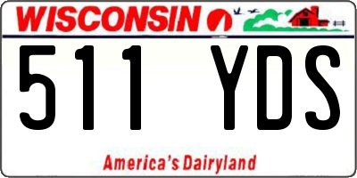 WI license plate 511YDS