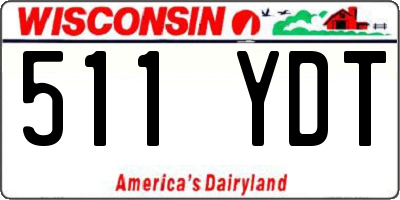 WI license plate 511YDT