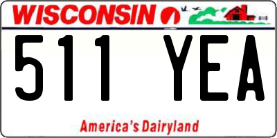 WI license plate 511YEA