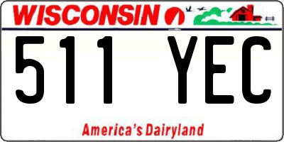WI license plate 511YEC