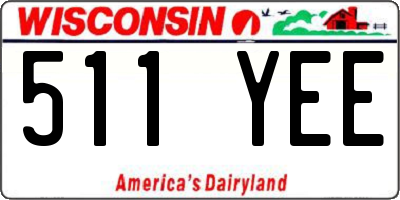WI license plate 511YEE