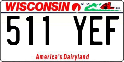 WI license plate 511YEF