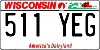 WI license plate 511YEG