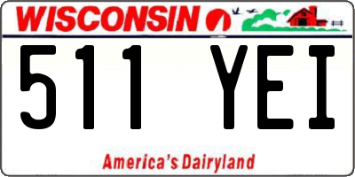 WI license plate 511YEI