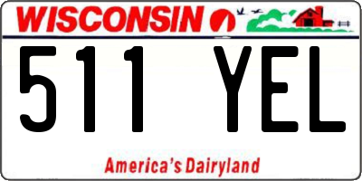 WI license plate 511YEL