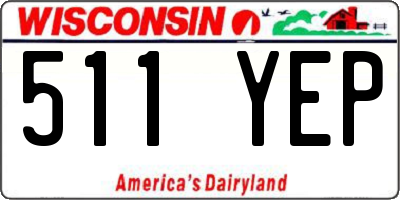 WI license plate 511YEP