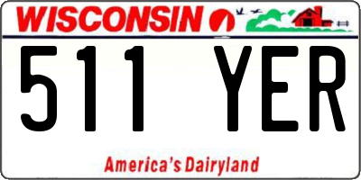 WI license plate 511YER