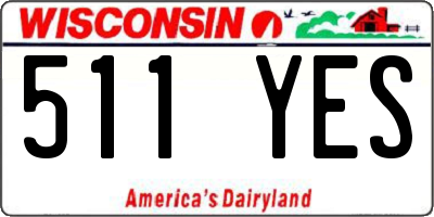 WI license plate 511YES